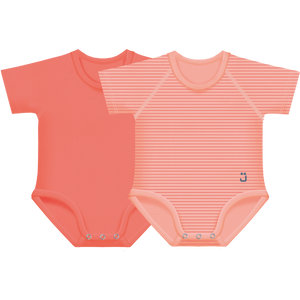 Body neonato 4 stagioni, taglia unica 0-36 mesi, J Bimbi - 4 Seasons Bipack Coral Red